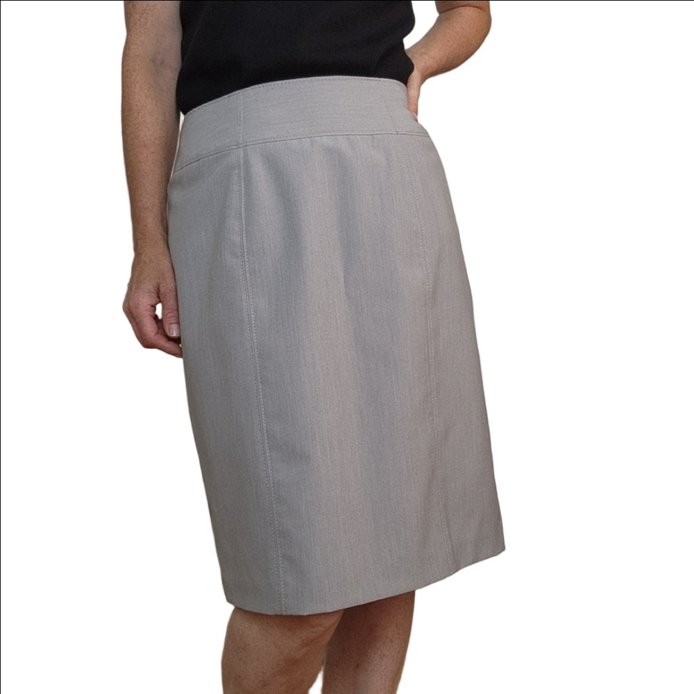 Pencil Skirt Grey color Above the knee Lined Zipper closure Classic WORTHINGTON